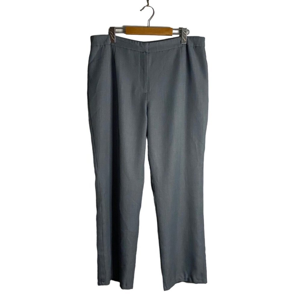 Le Suit Women's Heather Blue Straight Leg Ankle Pants